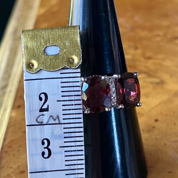 Red Labradorite Sterling Silver Ring Size 7.75 - Picture 9 of 9